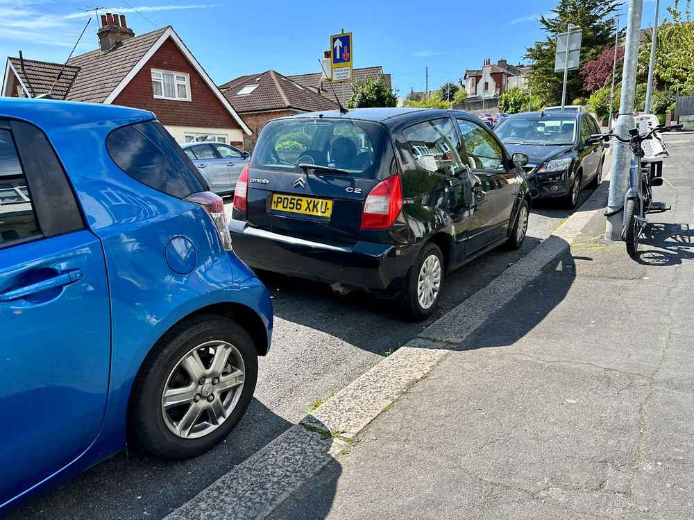Photograph of PO56 XKU - a Black Citroen C2 parked in Hollingdean by a non-resident. The sixth of seventeen photographs supplied by the residents of Hollingdean.