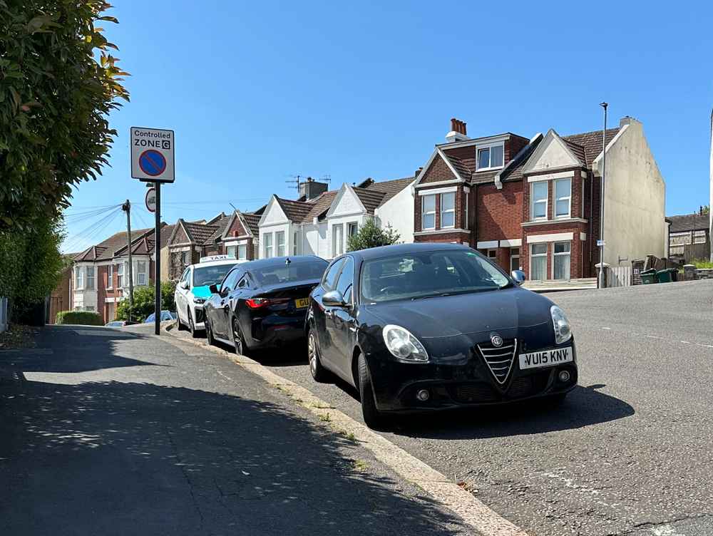 Photograph of VU15 KNV - a Black Alfa Romeo Giulietta parked in Hollingdean by a non-resident. The sixteenth of nineteen photographs supplied by the residents of Hollingdean.