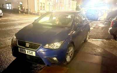 BR19 XSX, a Blue Seat Ibiza parked in Hollingdean