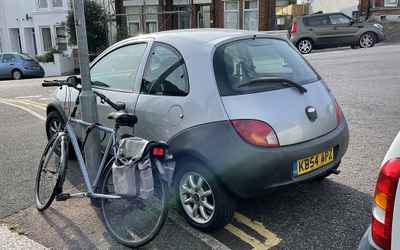 KB54 APZ, a Purple Ford Ka parked in Hollingdean