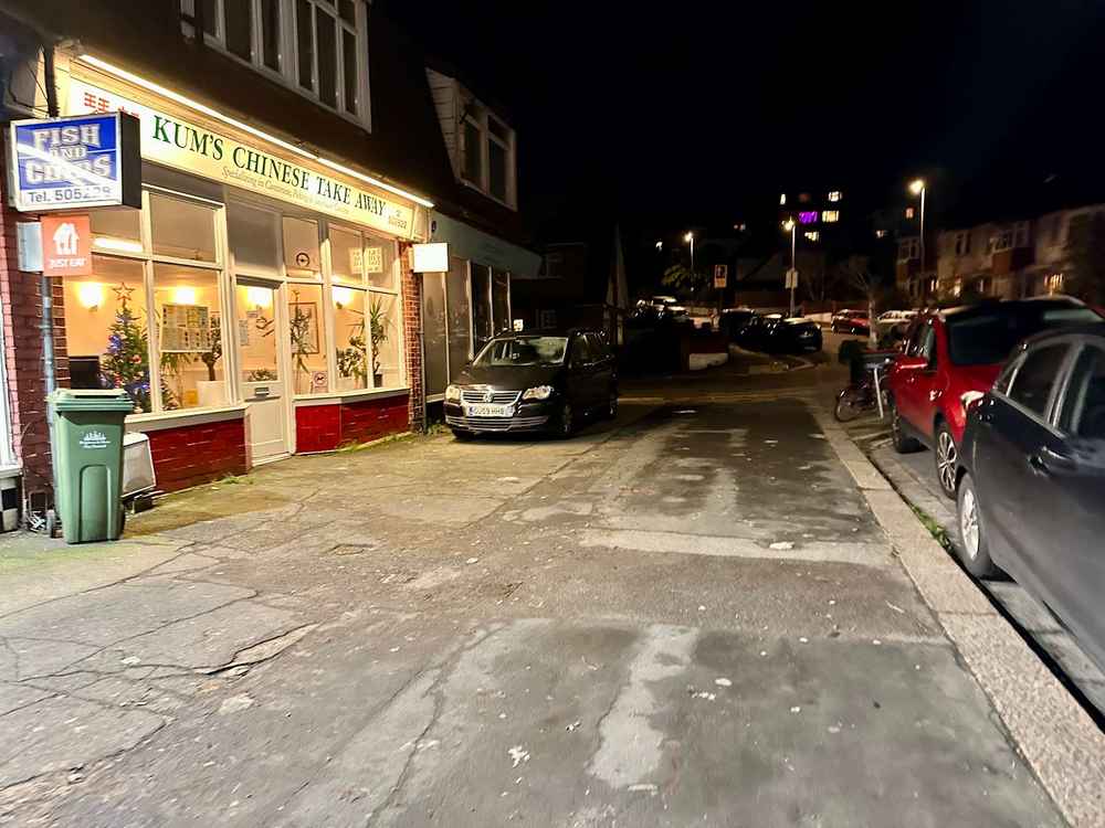 Photograph of GU59 HHB - a Black Volkswagen Touran parked in Hollingdean by a non-resident. The second of two photographs supplied by the residents of Hollingdean.