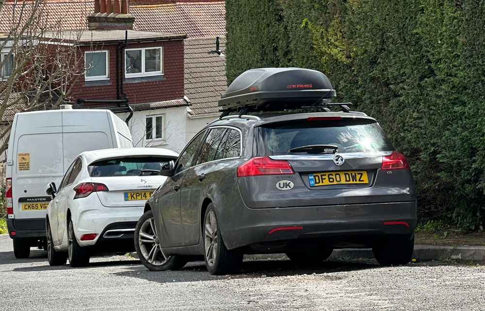 Photograph of DF60 DWZ - a Grey Vauxhall Insignia parked in Hollingdean by a non-resident. The eleventh of twenty-seven photographs supplied by the residents of Hollingdean.