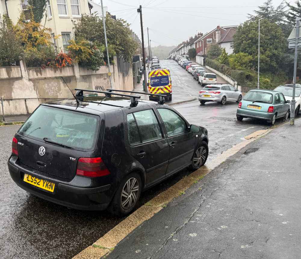 Photograph of LS52 YKN - a Black Volkswagen Golf parked in Hollingdean by a non-resident. The seventh of ten photographs supplied by the residents of Hollingdean.