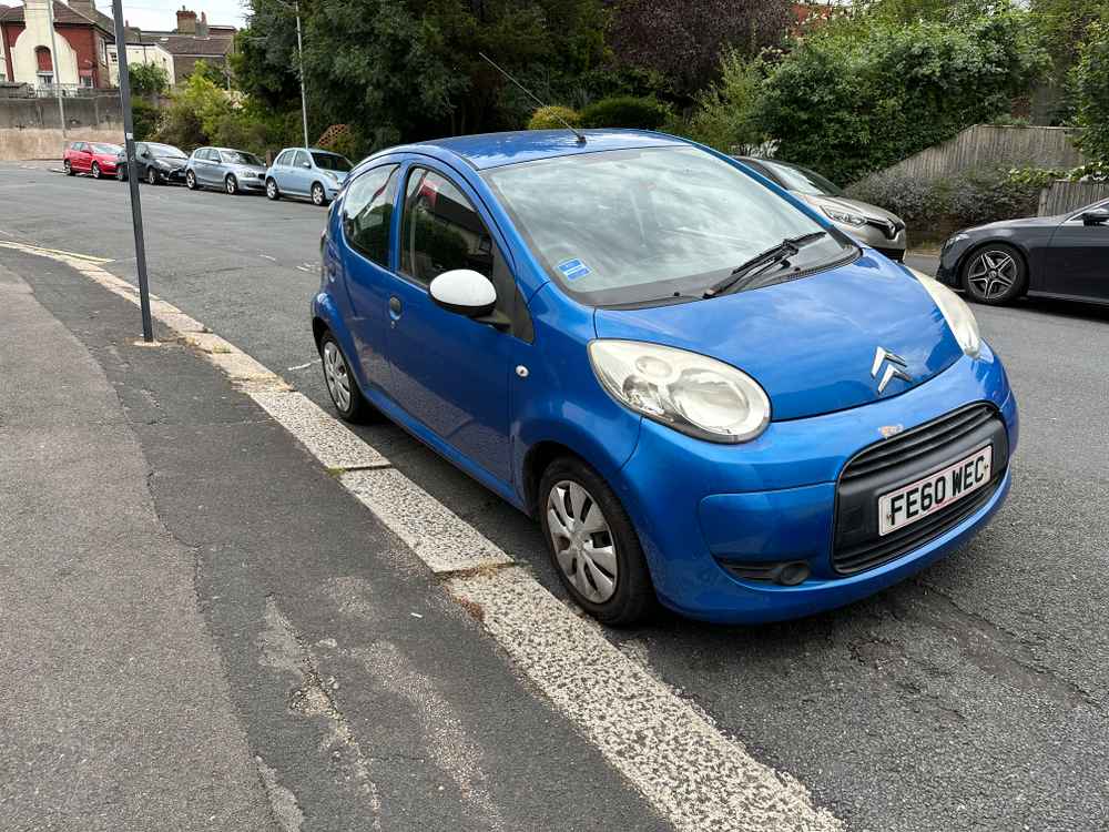 Photograph of FE60 WEC - a Blue Citroen C1 parked in Hollingdean by a non-resident. The fifteenth of sixteen photographs supplied by the residents of Hollingdean.