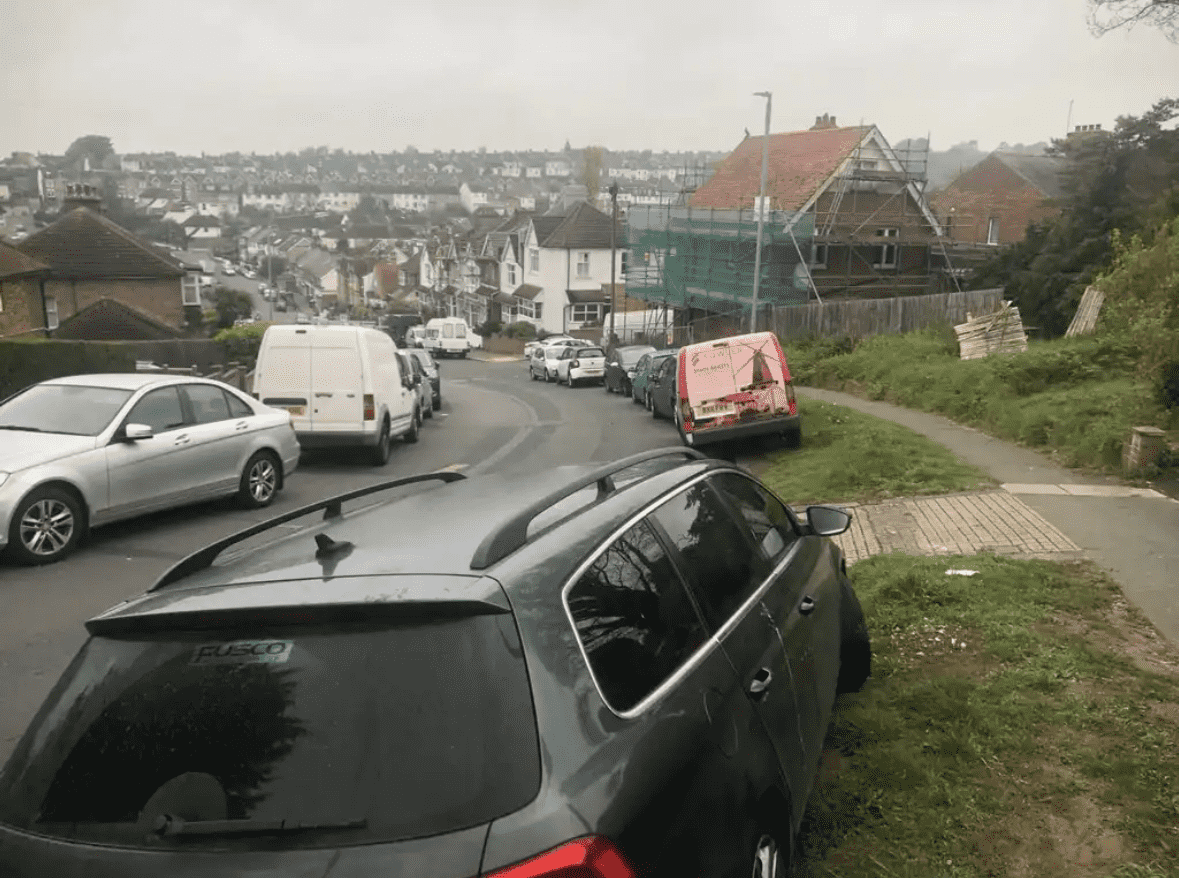 Photograph of VFZ 2783 - a Grey Volkswagen Passat parked in Hollingdean by a non-resident who uses the local area as part of their Brighton commute. The second of two photographs supplied by the residents of Hollingdean.