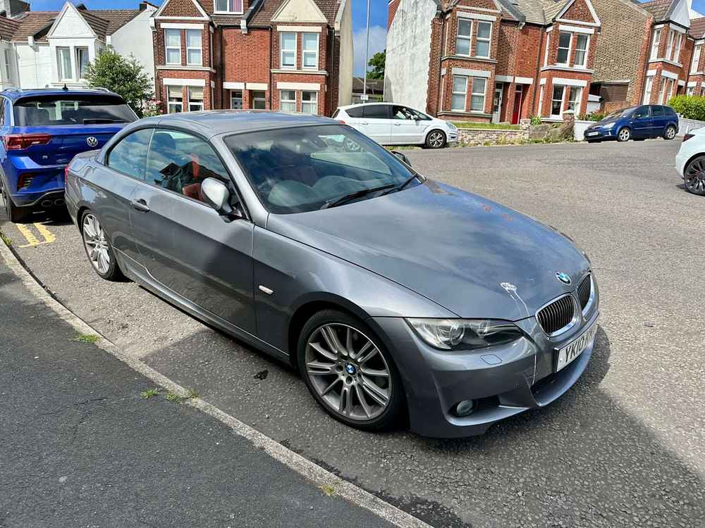 Photograph of YK10 KMV - a Silver BMW 3 Series parked in Hollingdean by a non-resident. The third of thirteen photographs supplied by the residents of Hollingdean.