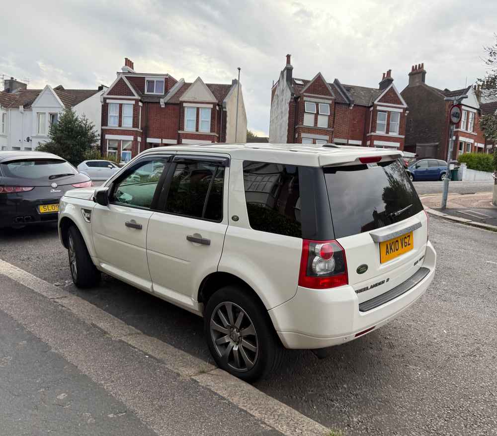 Photograph of AK10 VGZ - a White Land Rover Freelander parked in Hollingdean by a non-resident. The fifth of five photographs supplied by the residents of Hollingdean.
