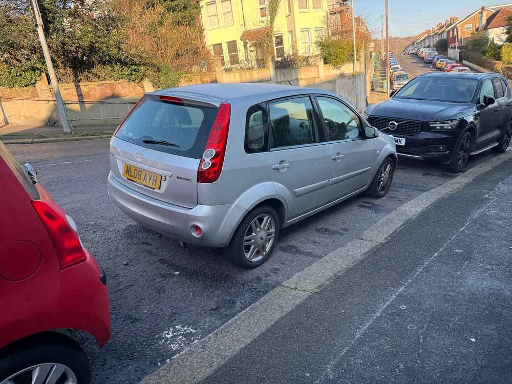 Photograph of ML08 AYH - a Silver Ford Fiesta parked in Hollingdean by a non-resident. The second of thirteen photographs supplied by the residents of Hollingdean.