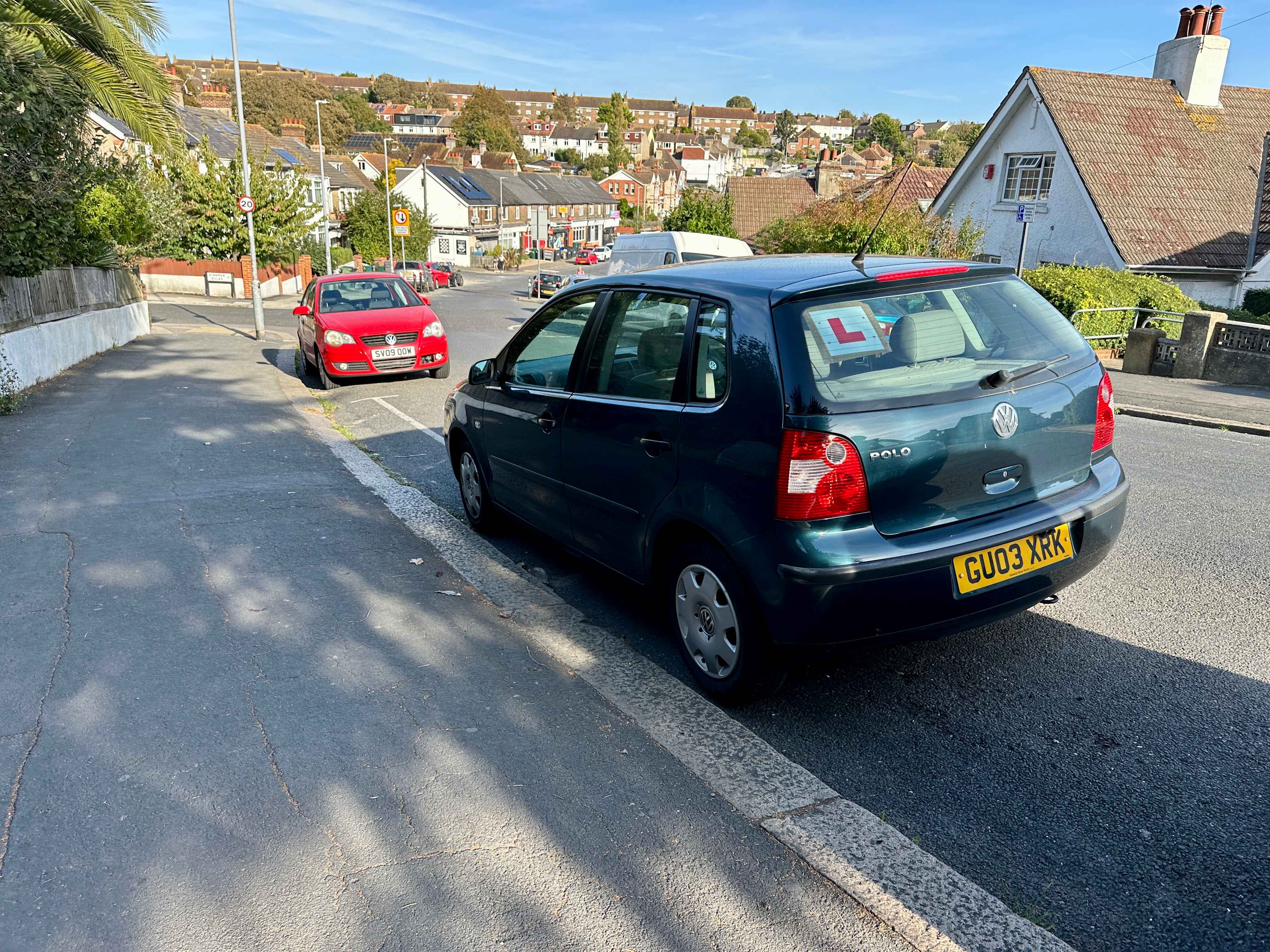 Photograph of GU03 XRK - a Green Volkswagen Polo parked in Hollingdean by a non-resident. The second of eight photographs supplied by the residents of Hollingdean.