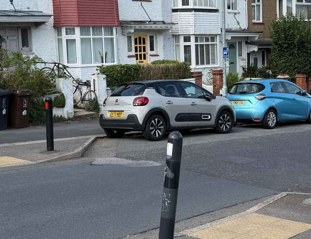 Photograph of GV73 WBP - a Grey Citroen C3 parked in Hollingdean by a non-resident who uses the local area as part of their Brighton commute. The nineteenth of twenty-five photographs supplied by the residents of Hollingdean.