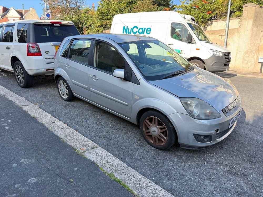 Photograph of ML08 AYH - a Silver Ford Fiesta parked in Hollingdean by a non-resident. The eighth of thirteen photographs supplied by the residents of Hollingdean.