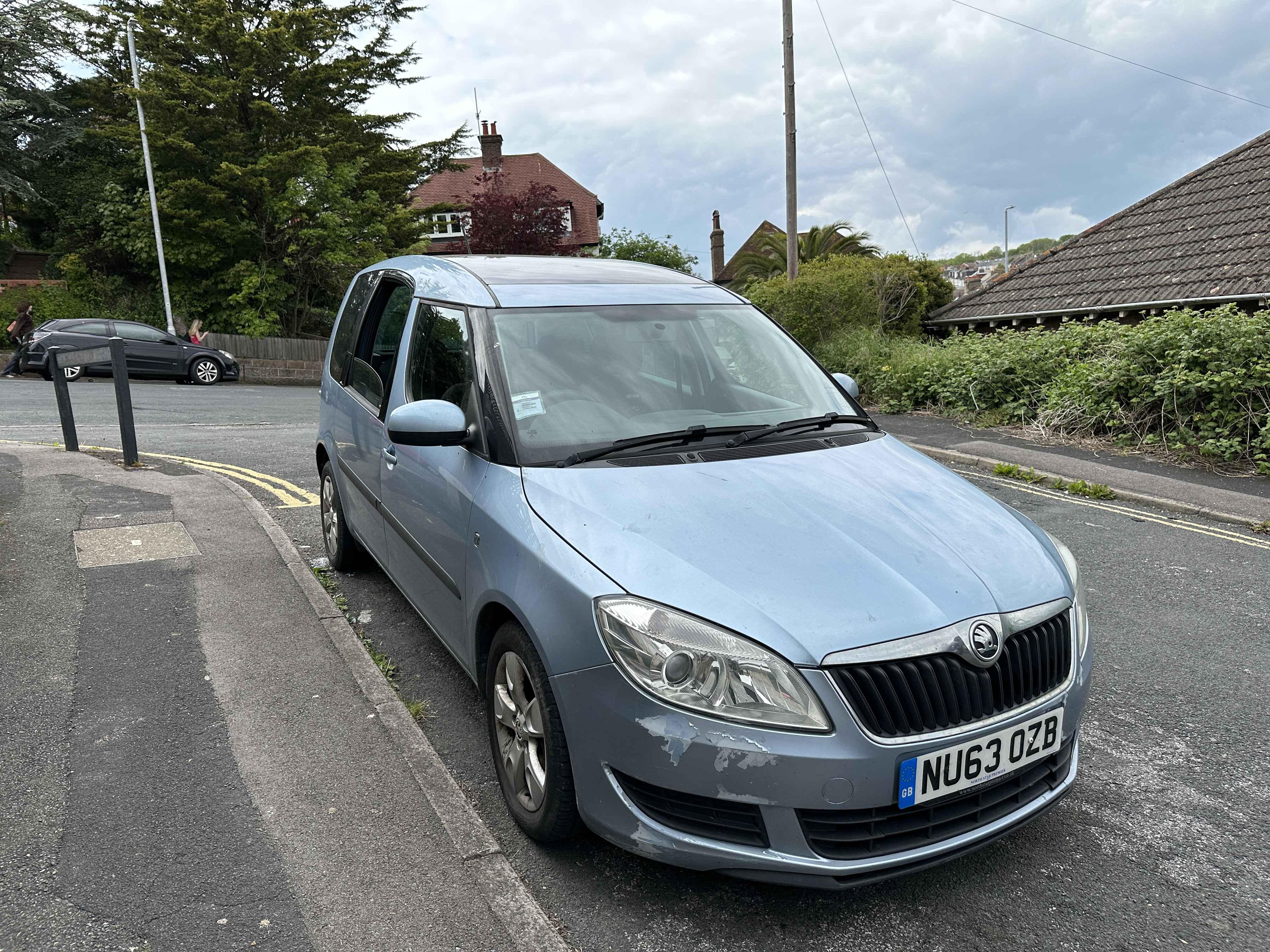 Photograph of NU63 OZB - a Blue Skoda Roomster parked in Hollingdean by a non-resident. The second of nineteen photographs supplied by the residents of Hollingdean.