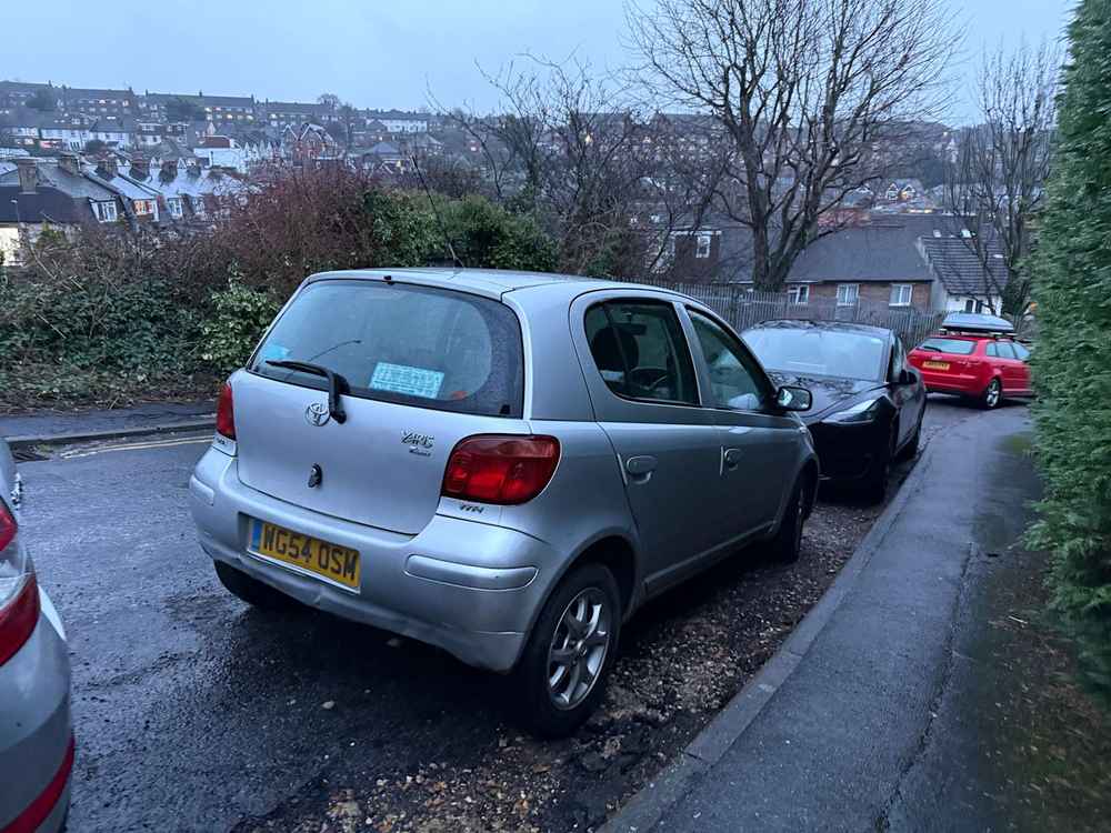 Photograph of WG54 OSM - a Silver Toyota Yaris parked in Hollingdean by a non-resident. The twenty-first of twenty-one photographs supplied by the residents of Hollingdean.
