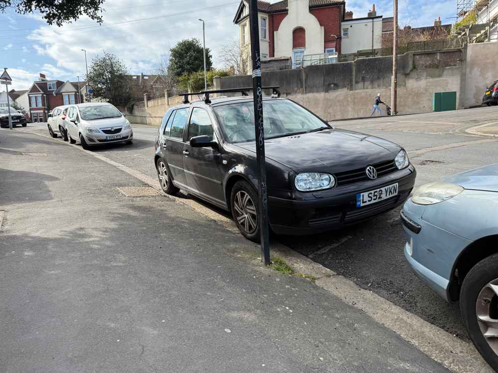 Photograph of LS52 YKN - a Black Volkswagen Golf parked in Hollingdean by a non-resident. The sixth of ten photographs supplied by the residents of Hollingdean.