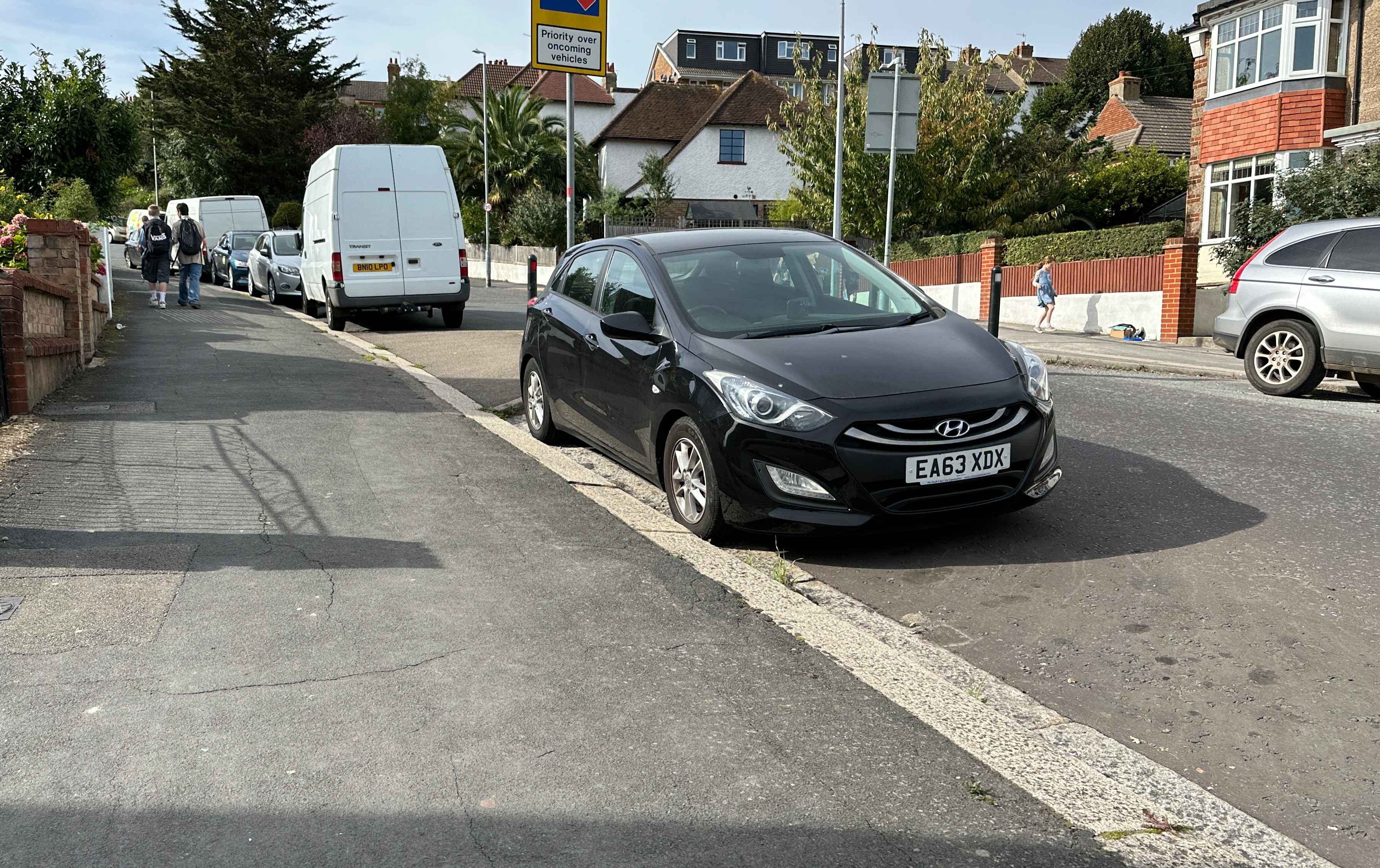 Photograph of EA63 XDX - a Black Hyundai i30 parked in Hollingdean by a non-resident. The first of two photographs supplied by the residents of Hollingdean.