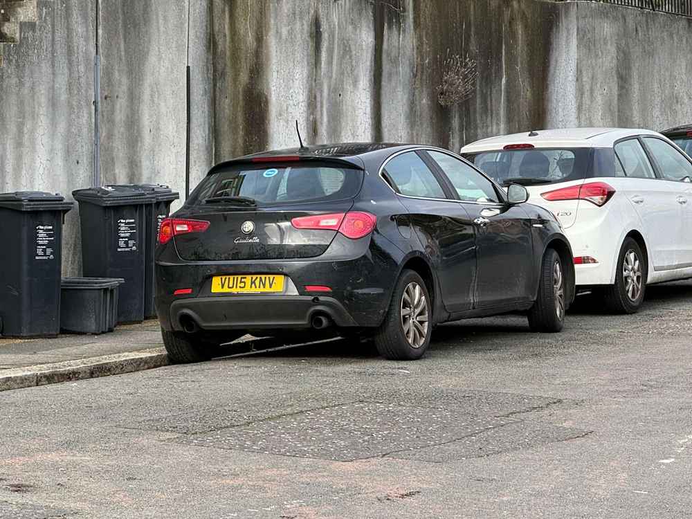 Photograph of VU15 KNV - a Black Alfa Romeo Giulietta parked in Hollingdean by a non-resident. The thirty-third of thirty-four photographs supplied by the residents of Hollingdean.
