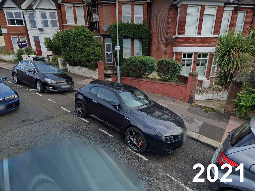 Photograph of SL09 WUB - a Black Alfa Romeo Brera parked in Hollingdean by a non-resident. The forty-first of forty-four photographs supplied by the residents of Hollingdean.