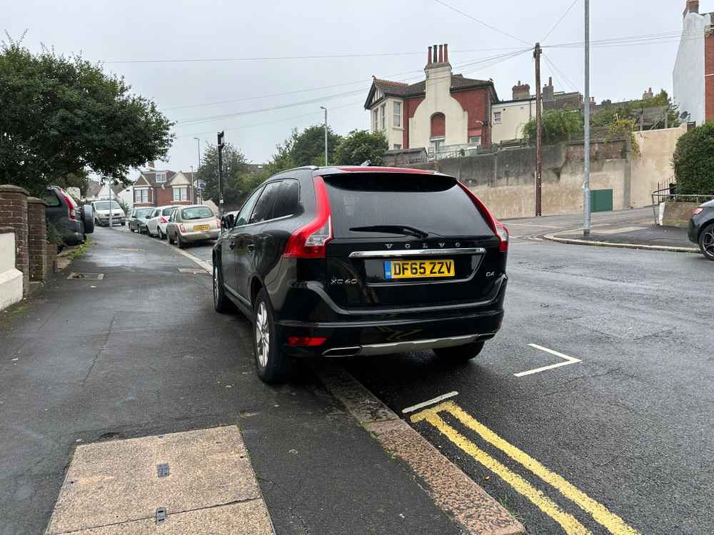 Photograph of DF65 ZZV - a Black Volvo XC60 parked in Hollingdean by a non-resident. The ninth of nine photographs supplied by the residents of Hollingdean.