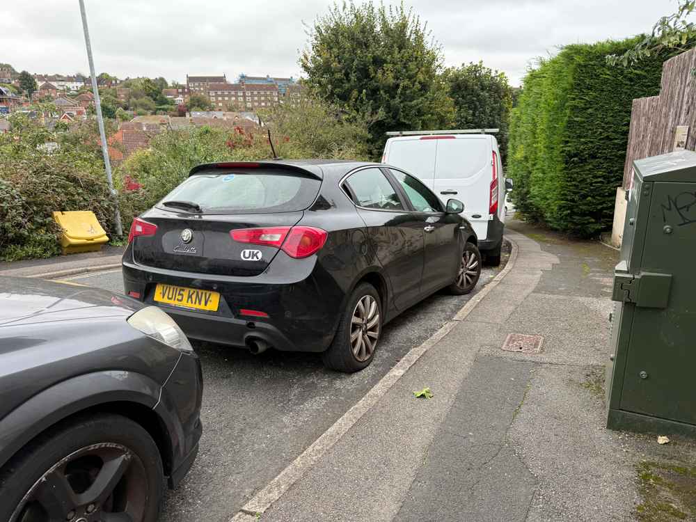 Photograph of VU15 KNV - a Black Alfa Romeo Giulietta parked in Hollingdean by a non-resident. The nineteenth of nineteen photographs supplied by the residents of Hollingdean.