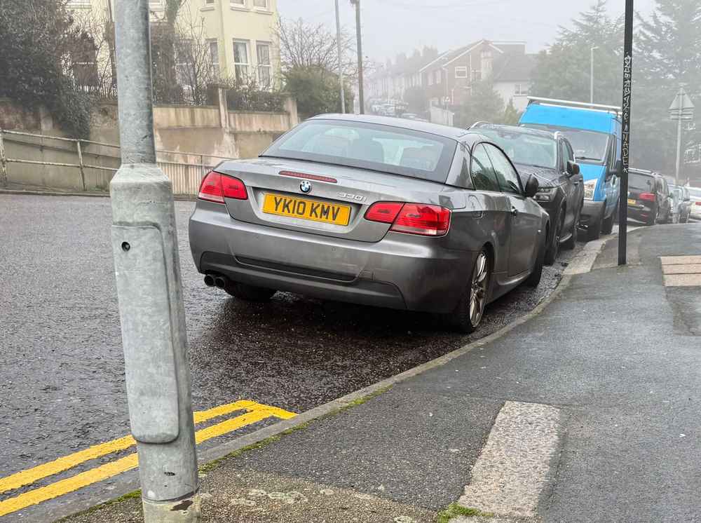 Photograph of YK10 KMV - a Silver BMW 3 Series parked in Hollingdean by a non-resident. The eighth of thirteen photographs supplied by the residents of Hollingdean.