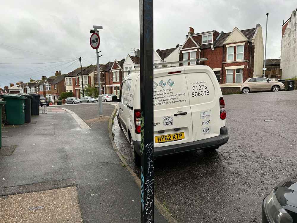 Photograph of HY62 KTP - a White Citroen Berlingo parked in Hollingdean by a non-resident. The second of fourteen photographs supplied by the residents of Hollingdean.