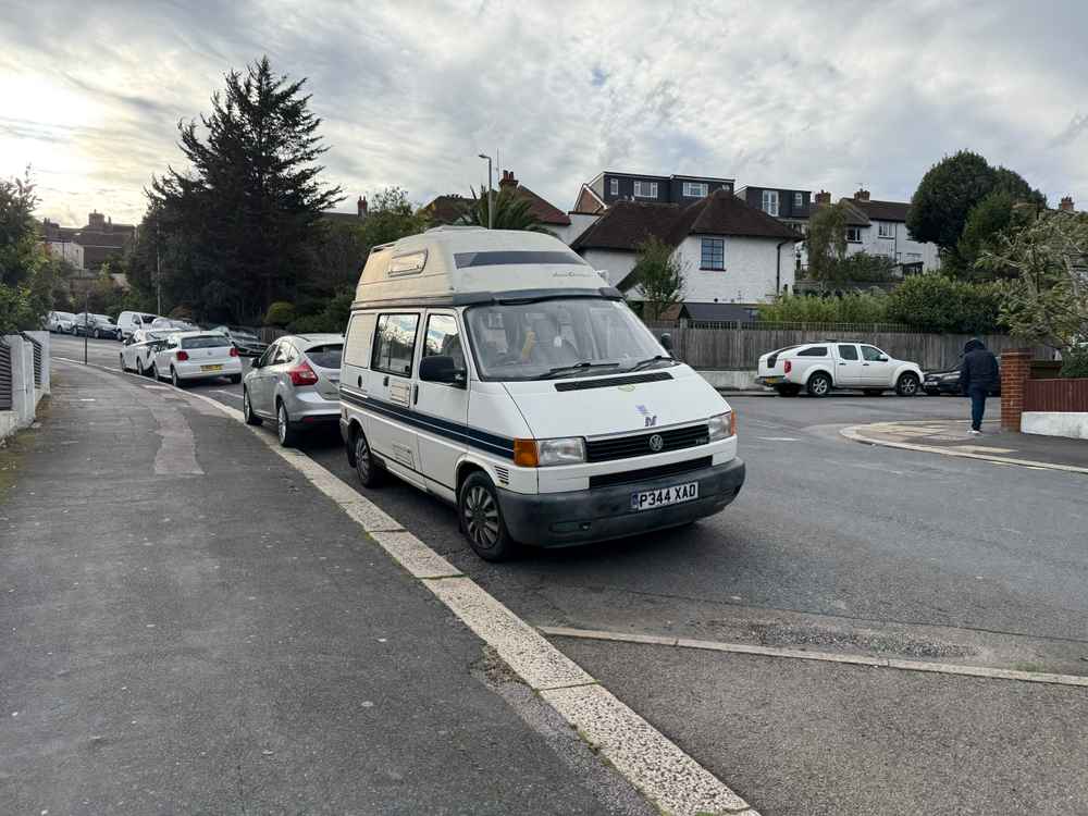 Photograph of P344 XAD - a Beige Volkswagen Transporter camper van parked in Hollingdean by a non-resident. The fourth of eight photographs supplied by the residents of Hollingdean.