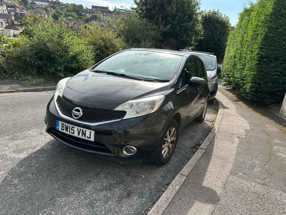 Photograph of BW15 VNJ - a Black Nissan Note parked in Hollingdean by a non-resident who uses the local area as part of their Brighton commute. The twenty-second of twenty-two photographs supplied by the residents of Hollingdean.