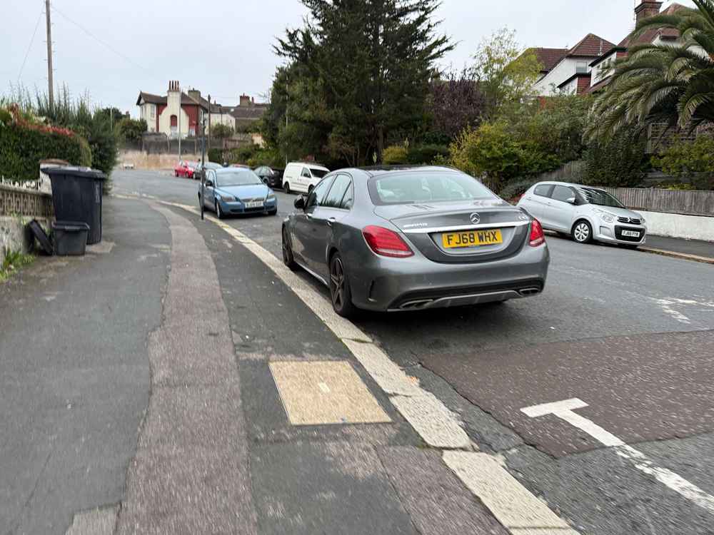 Photograph of FJ68 WHX - a Grey Mercedes C Class parked in Hollingdean by a non-resident. The twenty-fourth of twenty-eight photographs supplied by the residents of Hollingdean.