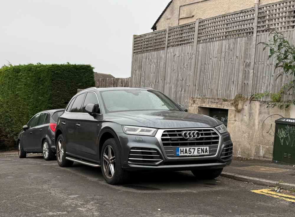 Photograph of HA57 ENA - a Grey Audi Q5 parked in Hollingdean by a non-resident who uses the local area as part of their Brighton commute. The eighth of eight photographs supplied by the residents of Hollingdean.