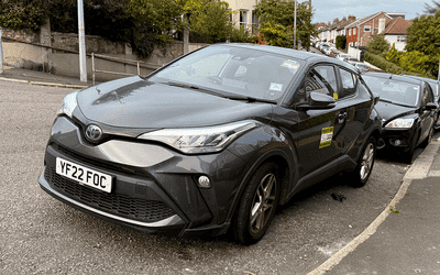 YF22 FOC, a Grey Toyota C-HR parked in Hollingdean