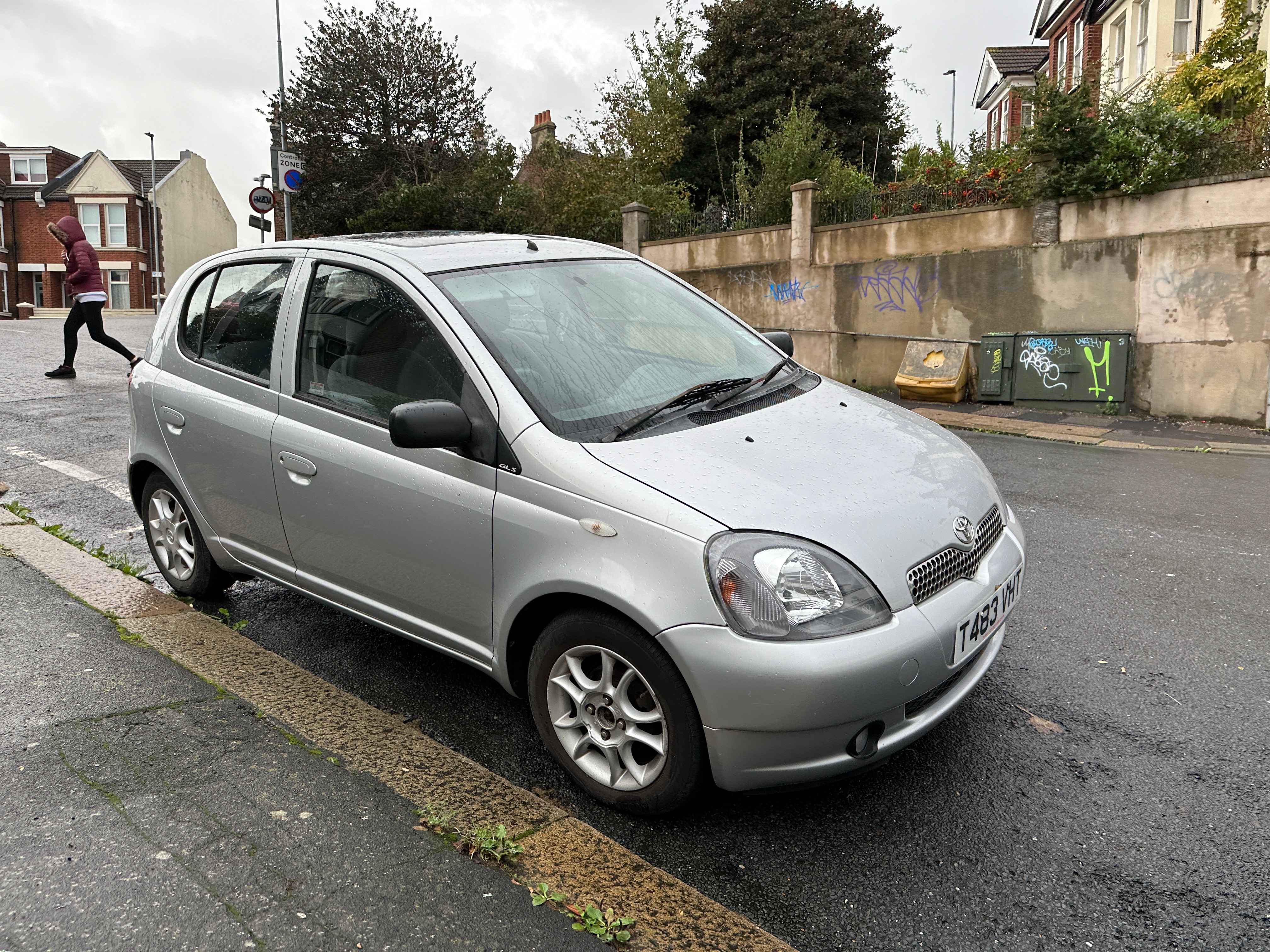 Photograph of T483 VHT - a Silver Toyota Yaris parked in Hollingdean by a non-resident. The seventh of fourteen photographs supplied by the residents of Hollingdean.