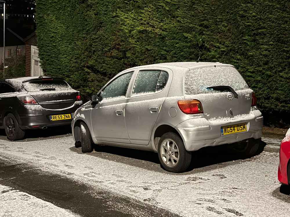 Photograph of WG54 OSM - a Silver Toyota Yaris parked in Hollingdean by a non-resident. The nineteenth of twenty photographs supplied by the residents of Hollingdean.