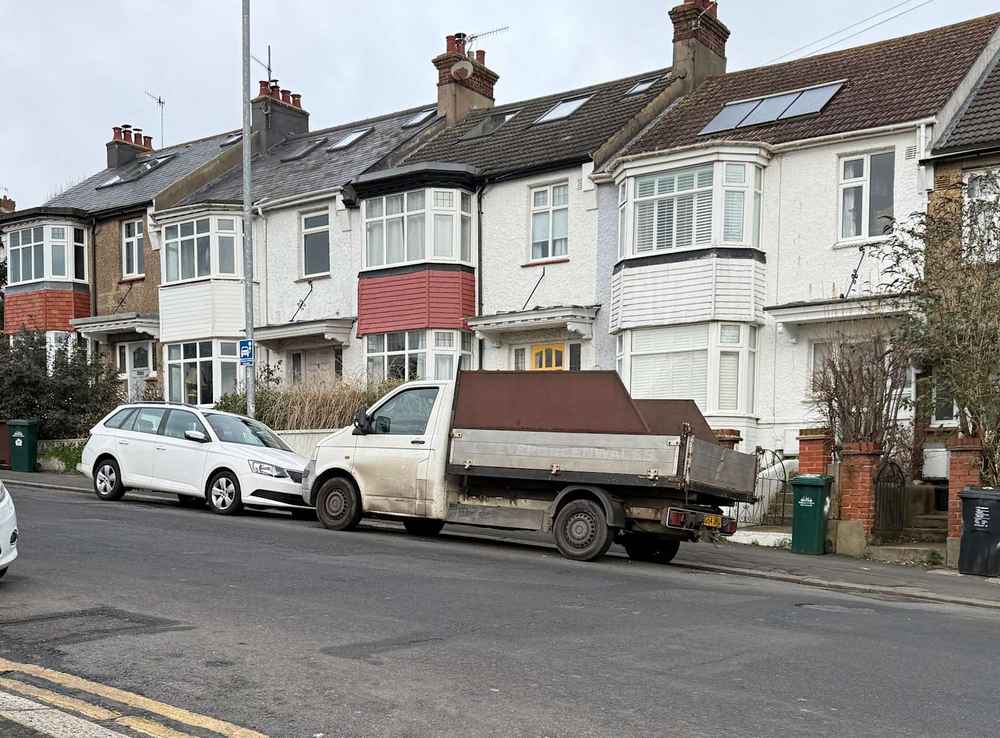 Photograph of BG54 JHU - a White Volkswagen T-Sporter parked in Hollingdean by a non-resident. The nineteenth of thirty-two photographs supplied by the residents of Hollingdean.
