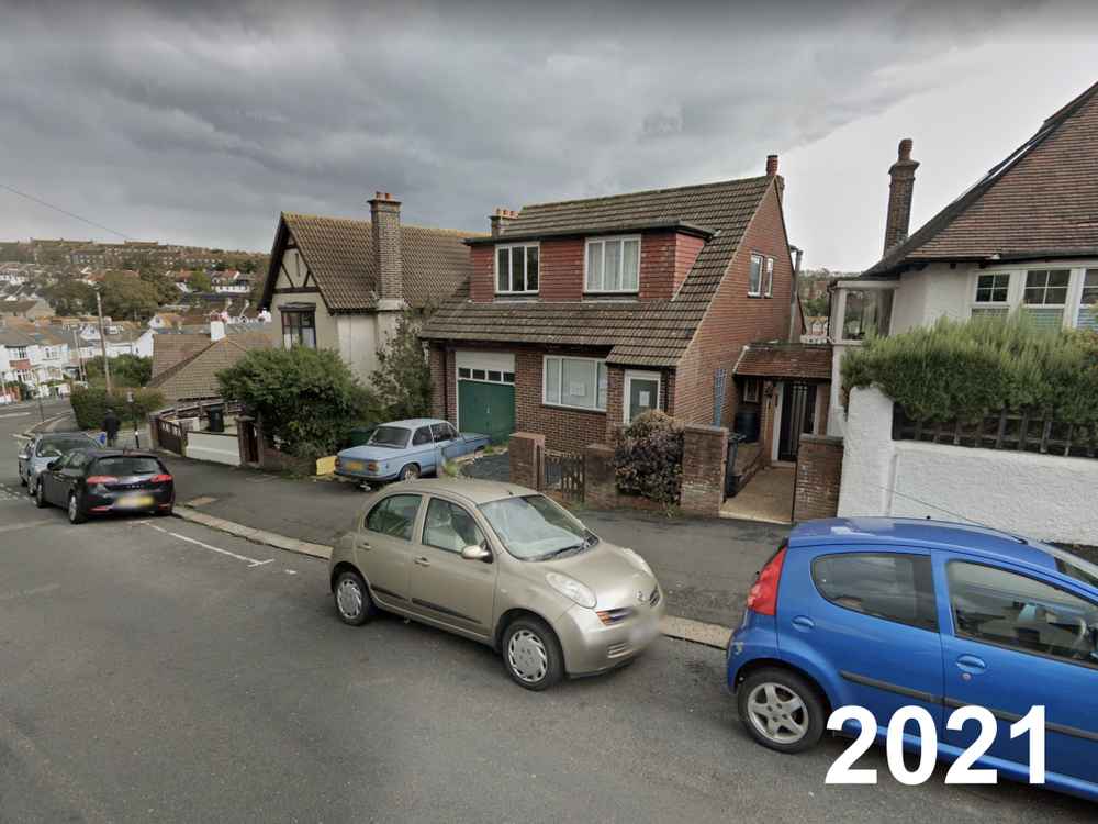 Photograph of LC03 FYJ - a Gold Nissan Micra parked in Hollingdean by a non-resident, and potentially abandoned. The nineteenth of twenty-three photographs supplied by the residents of Hollingdean.