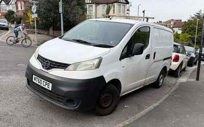 MT60 CPE, a White Nissan NV200 parked in Hollingdean
