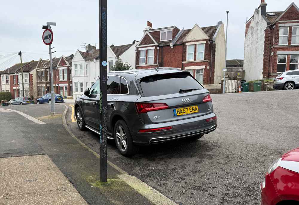 Photograph of HA57 ENA - a Grey Audi Q5 parked in Hollingdean by a non-resident who uses the local area as part of their Brighton commute. The fifth of five photographs supplied by the residents of Hollingdean.