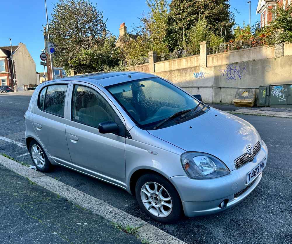 Photograph of T483 VHT - a Silver Toyota Yaris parked in Hollingdean by a non-resident. The fifth of fourteen photographs supplied by the residents of Hollingdean.