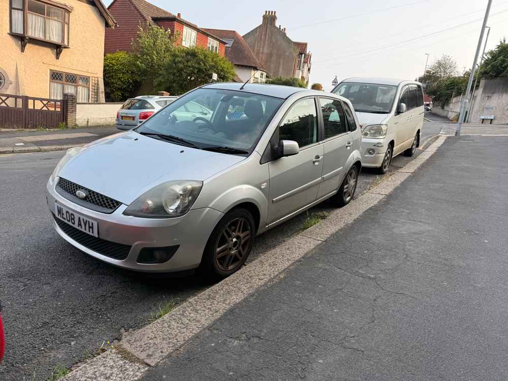 Photograph of ML08 AYH - a Silver Ford Fiesta parked in Hollingdean by a non-resident. The sixth of six photographs supplied by the residents of Hollingdean.