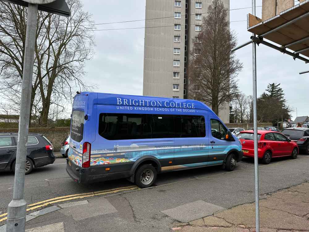 Photograph of YP68 VUD - a Blue Ford Transit parked in Hollingdean by a non-resident. The second of three photographs supplied by the residents of Hollingdean.