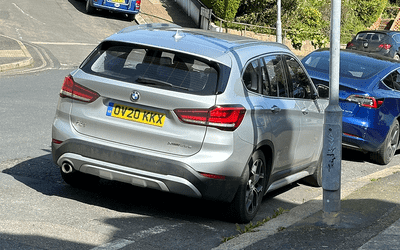 OV20 KKX, a Silver BMW X1 parked in Hollingdean