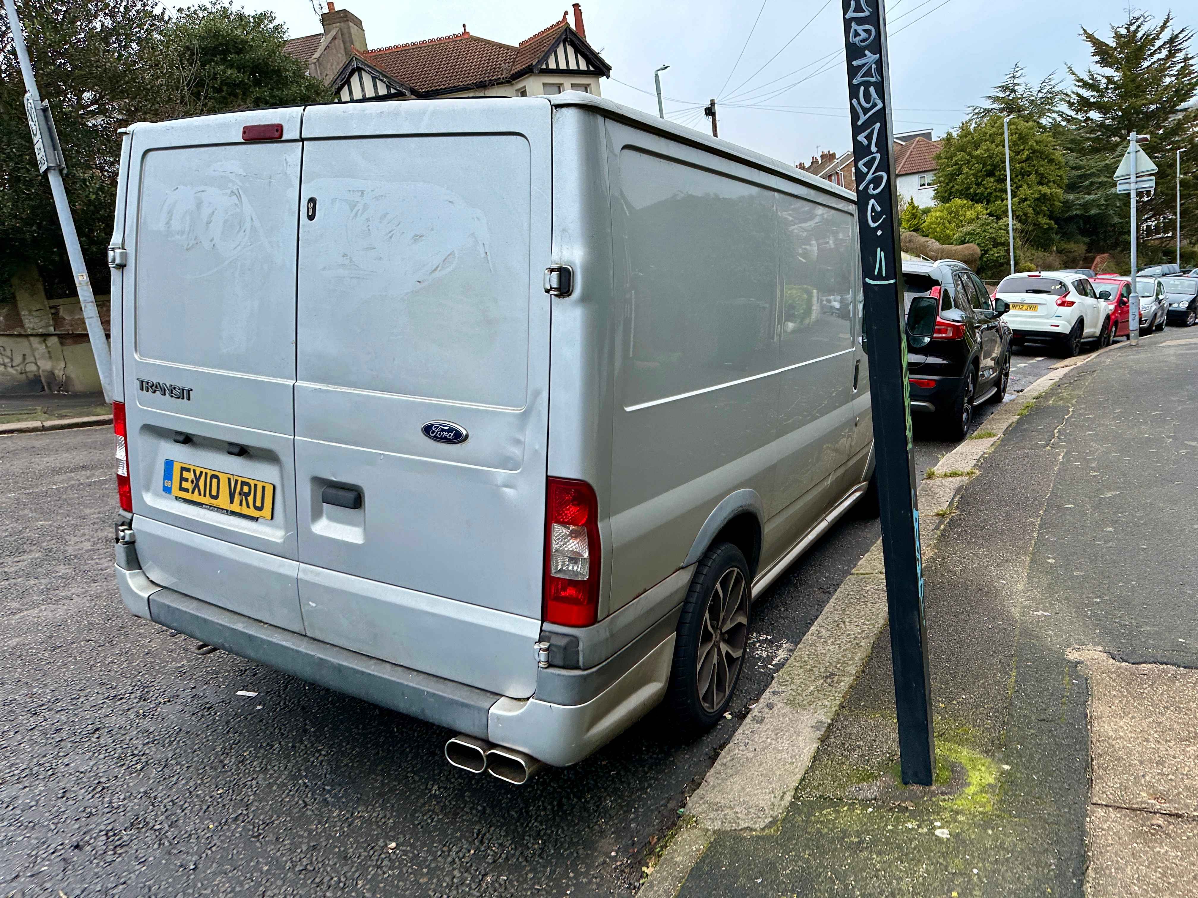 Photograph of EX10 VRU - a Silver Ford Transit parked in Hollingdean by a non-resident. The ninth of ten photographs supplied by the residents of Hollingdean.