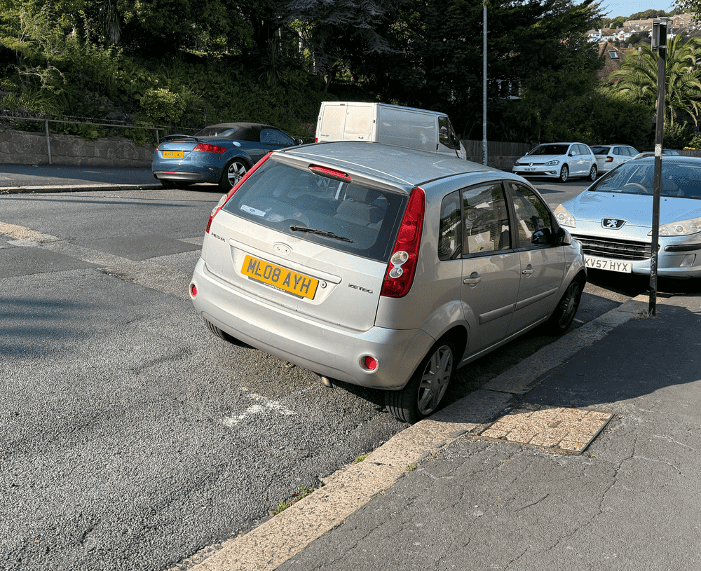 Photograph of ML08 AYH - a Silver Ford Fiesta parked in Hollingdean by a non-resident. The seventh of seven photographs supplied by the residents of Hollingdean.