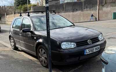 LS52 YKN, a Black Volkswagen Golf parked in Hollingdean