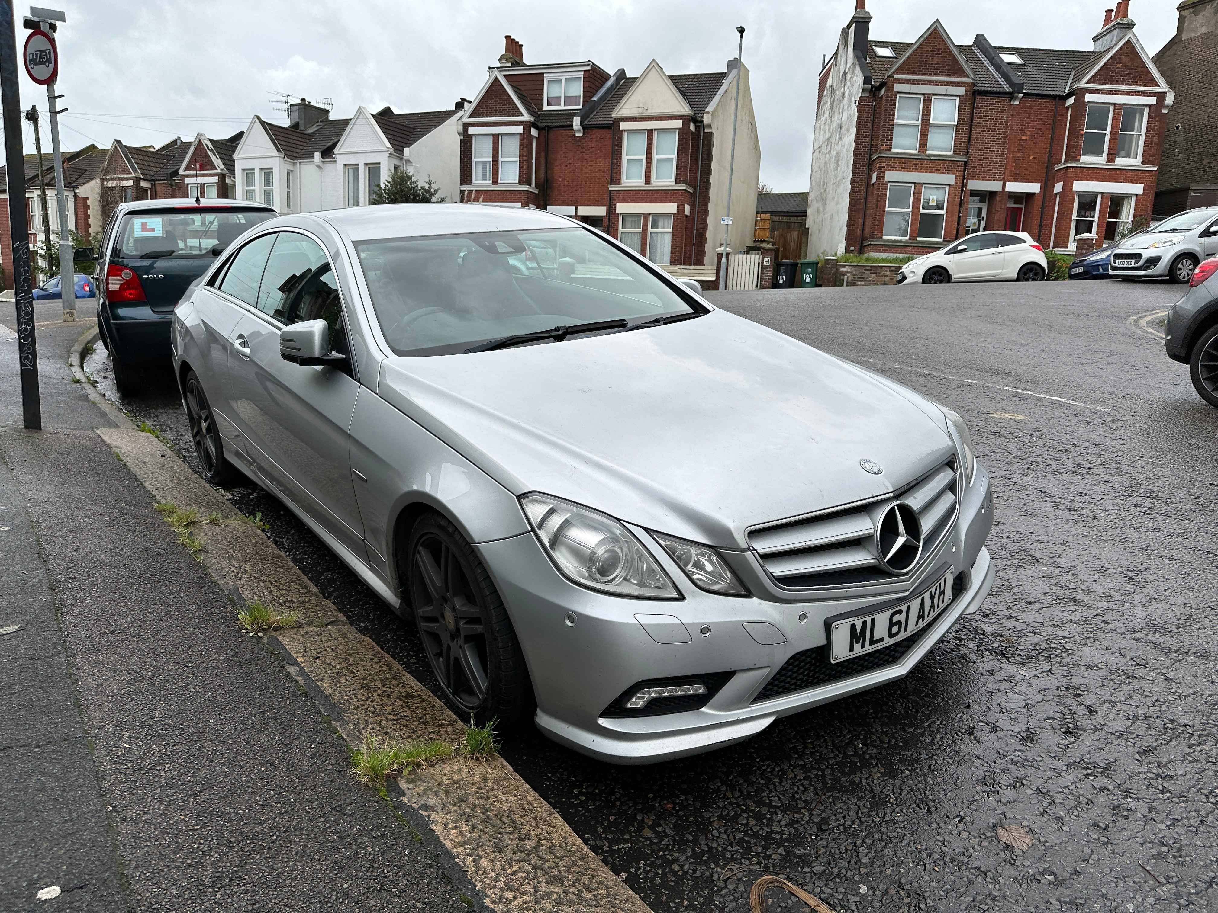 Photograph of ML61 AXH - a SIlver Mercedes E Class parked in Hollingdean by a non-resident, and potentially abandoned. The fifth of five photographs supplied by the residents of Hollingdean.