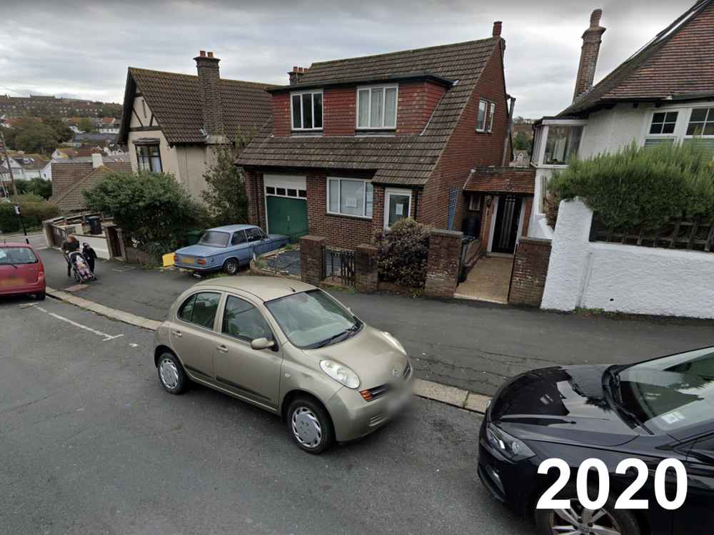 Photograph of LC03 FYJ - a Gold Nissan Micra parked in Hollingdean by a non-resident, and potentially abandoned. The twentieth of twenty-three photographs supplied by the residents of Hollingdean.