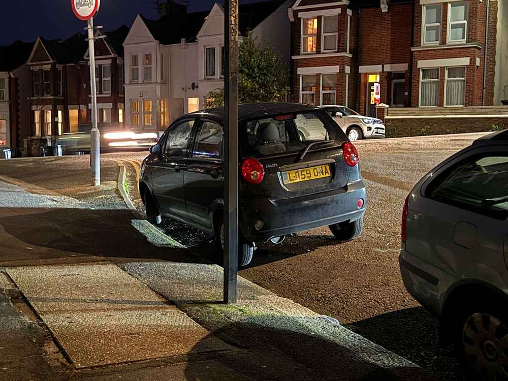 Photograph of LD59 ONA - a Black Daewoo Matiz parked in Hollingdean by a non-resident. The third of four photographs supplied by the residents of Hollingdean.