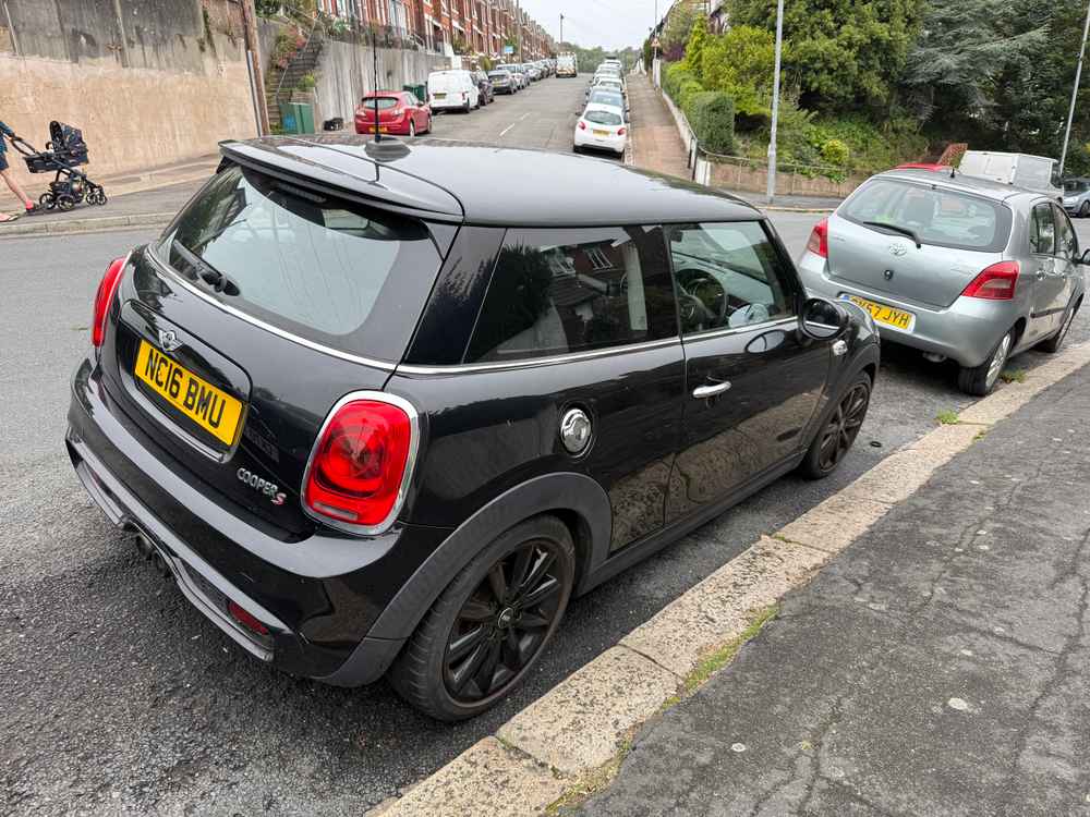 Photograph of NC16 BMU - a Black Mini Cooper parked in Hollingdean by a non-resident who uses the local area as part of their Brighton commute. The eleventh of eleven photographs supplied by the residents of Hollingdean.