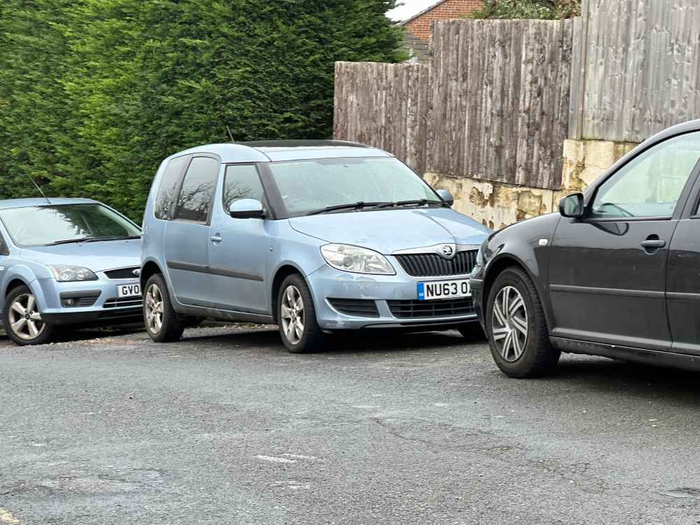 Photograph of NU63 OZB - a Blue Skoda Roomster parked in Hollingdean by a non-resident. The sixteenth of twenty-three photographs supplied by the residents of Hollingdean.