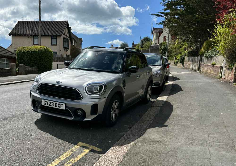 Photograph of GY23 BXF - a Grey Mini Countryman parked in Hollingdean by a non-resident who uses the local area as part of their Brighton commute. The tenth of twelve photographs supplied by the residents of Hollingdean.