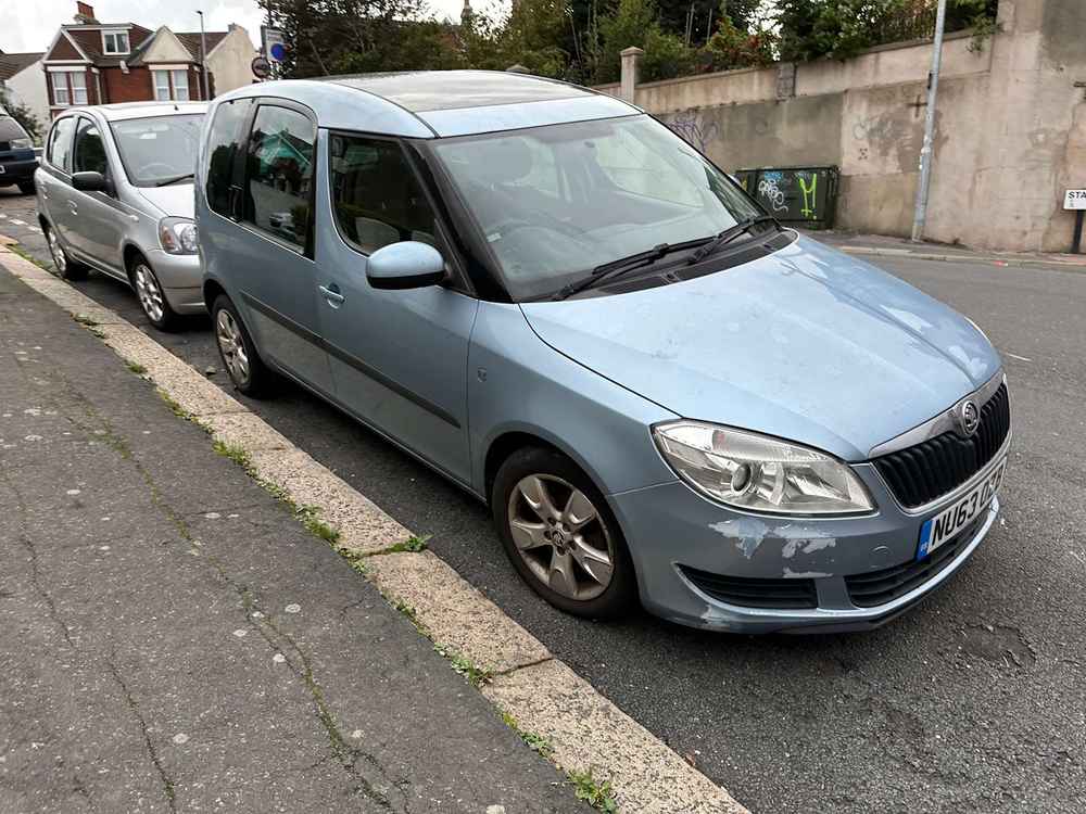 Photograph of NU63 OZB - a Blue Skoda Roomster parked in Hollingdean by a non-resident. The ninth of twenty-three photographs supplied by the residents of Hollingdean.